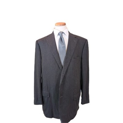 Corneliani Blazer Mens 48L Black Virgin Wool Extra Fine Sports Coat Blazer Italy