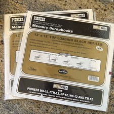 2 Packs Pioneer 12x12 Top Load Scrapbook Black memory Refill 10 Pegs RMW-5