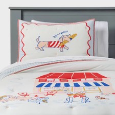 PILLOWFORT Twin 'PATISSERIE PETS' Cotton Comforter SET NWTs CUTE DACHSHUND SHAM