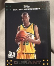Topps 2007-08 Kevin Durant #112 Seattle Supersonics NBA Rookie Base Set Card. rookie card picture
