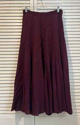 MASSIMO DUTTI Maroon Viscose Line Maxi Skirt sz.4