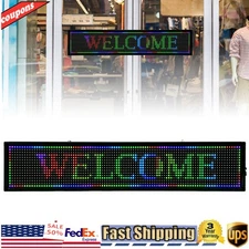 LED Sign 40" X 8"  Scrolling Message Display Board 7 Color Programmable