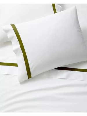 Serena & Lily Border Frame Sateen Sheet Set Cotton King Plus Pillow Cases