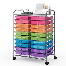 20 Drawers Rolling Cart Storage Multi Color Scrapbook Paper Studio Organizer