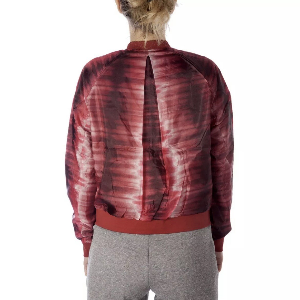 SACAI X NIKE Nike International Giacca Bomber Donna Leggera Rosso Pista Giacca a Vento Tg M
