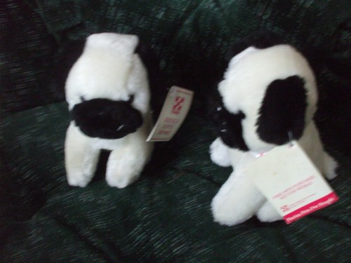 2 7" black and white plush puppies Purina Pets for People Program - Picture 2 of 4
