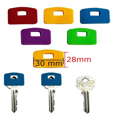 5 x große obere Schlüsselkappe Anhänger Abdeckung weicher Gummi Identifikator ID Marker Tags Schlüsselring UK