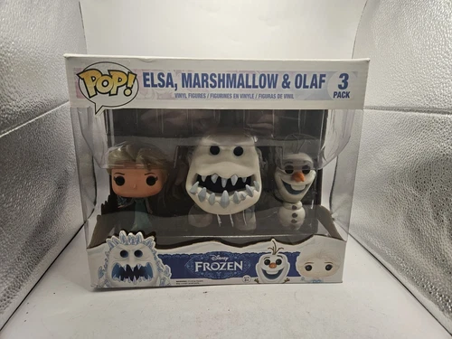 FUNKO POP FROZEN ELSA MARSHMALLOW OLAF 3 PACK EXCLUSIVE WALMART SET Damaged Box