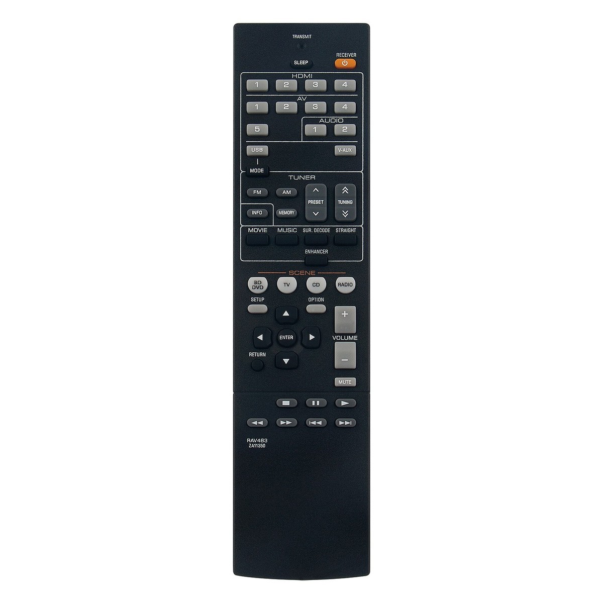 RAV463 ZA11350 Remote Control for Yamaha AV Receiver RX-V375 RAV463 ZA11350 Remote Control for Yamaha AV Receiver RX-V375