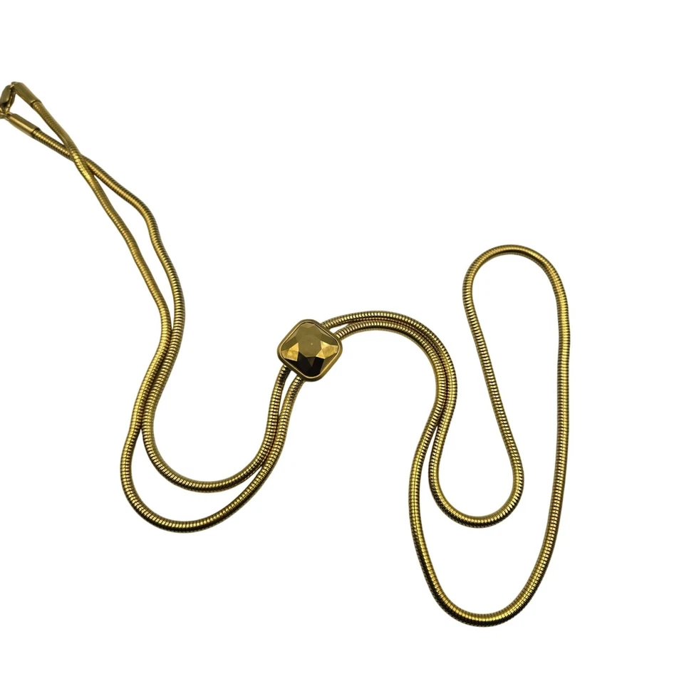 Michael Kors Tono Dorado Doble Serpiente Cadena Lauriat Collar Centro de Mesa Facetado Foto 2 de 4