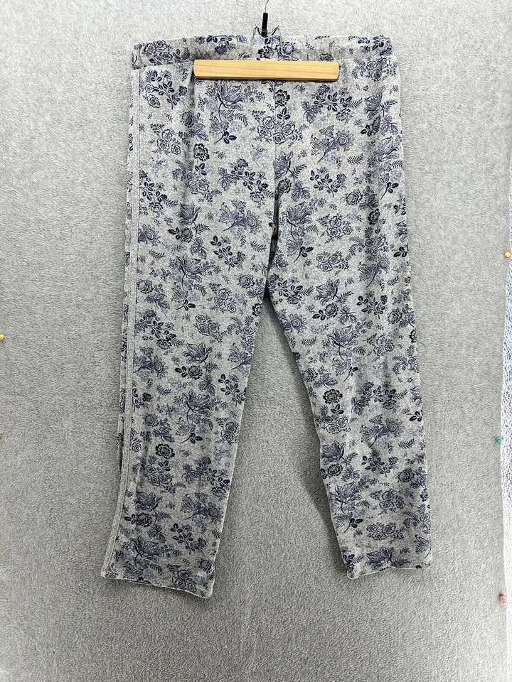 Lucky Brand Women's Pajama Lounge Pants Size XL Blue Gray Floral Drawstring - Image 2 of 4