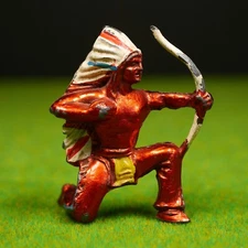 JOHN HILL CO INDIAN WITH BOW - WONDERFUL VINTAGE LEAD FIGURES
