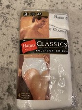 New Old Stock Vintage Hanes 2002 Classics Full-Cut Briefs 3 Pack Size 40 NOS