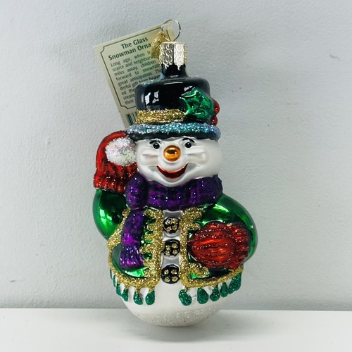 Adorno de muñeco de nieve Merck del viejo mundo Navidad - De colección OWC nuevo con etiqueta - Imagen 2 de 6