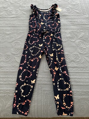 Epic Threads Girls Navy Butterfly Long Romper Sz 5 Knit NWT