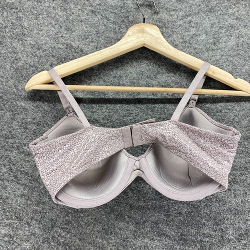 Barely There Bralette Bra Women 34D Gray Geometric Push Up Underwired Opaque - Picture 2 of 4