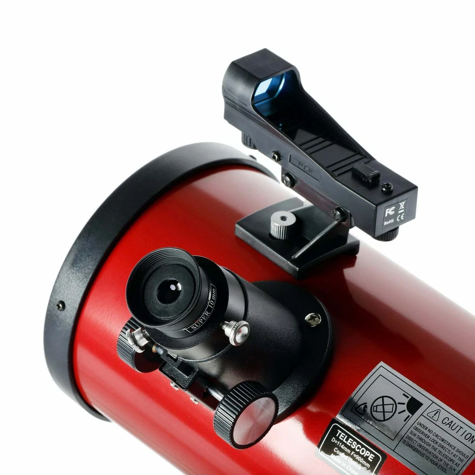 AmScope Reflector EQ Telescope 114mm Aperture 900mm Focal Length +Red Dot Finder - Image 3 of 4