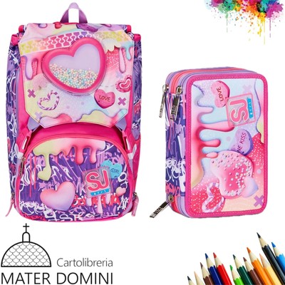 BIG SJ EXTENDABLE BACKPACK - SPHERE FULL GIRL + 3 ZIP CASE COMPLETE SEVEN