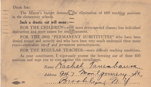 1940 NEW YORK to BROOKLYN Protest Teacher New York Worlds Fair stamped Postcard - Picture 2 of 2