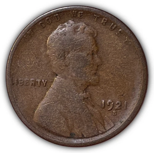 1921-S Lincoln Wheat Cent Fine F Coin #22283