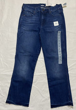 Old Navy High Rise Flare Ankle Jeans Women's Size 10 Raw Hem Stretch Denim