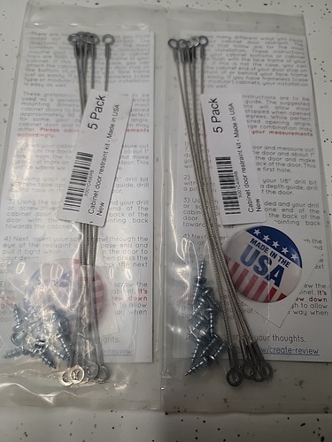 10pk-402 Kit ritenuta porta armadio in acciaio inox di marca. Made in USA. Flessibile - Foto 2 di 10