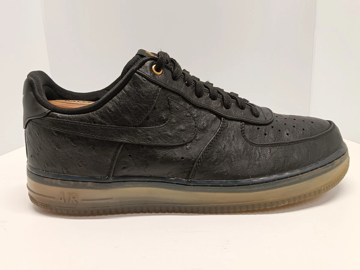 Nike Air Force 1 CMFT Lux Low Black Gold Shoes 805300 001 Mens