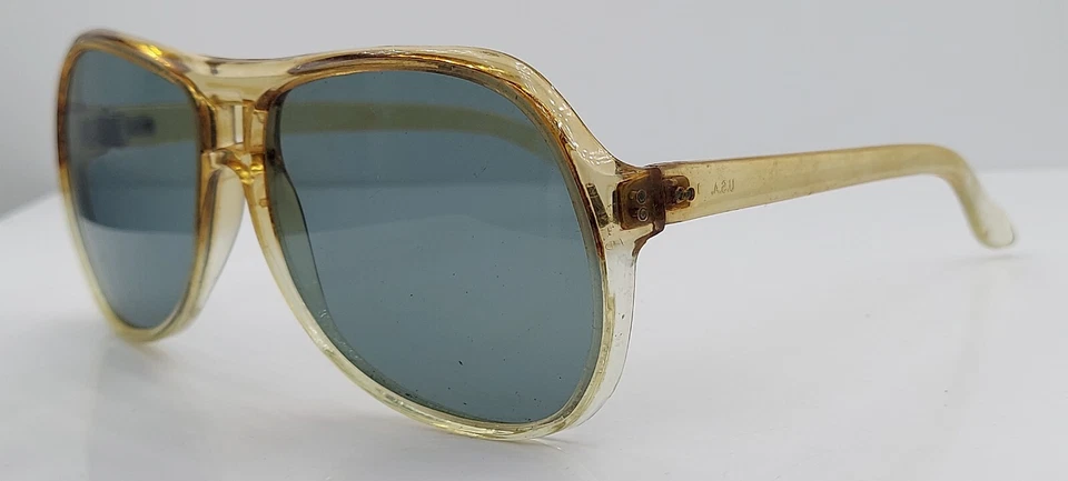 Винтажные солнцезащитные очки Foster Grant коричневые полупрозрачные оправы Pilot США - Изображение 2 из 4