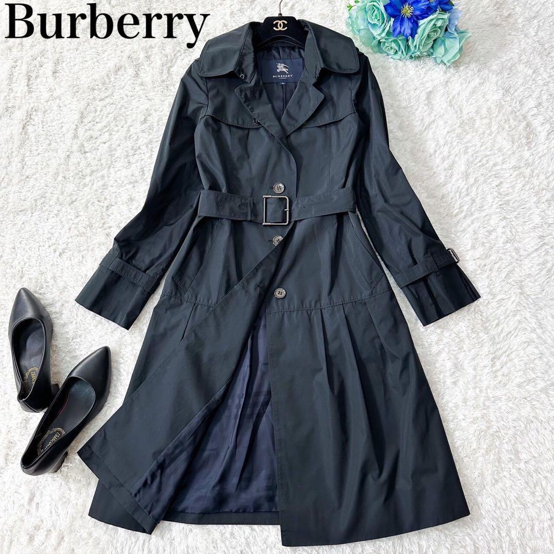 Burberry London Trench Coat 36 Navy Elegant ALine Rare Design Unused