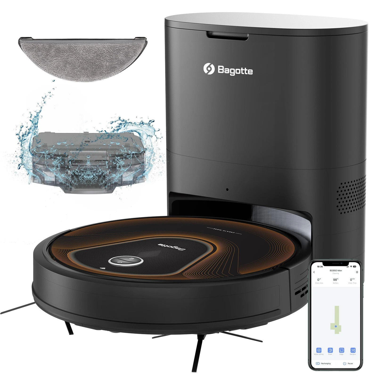 Robot Vacuum Bagotte BG950MAX 3 in 1 Self-Empty Dock 3500Pa Max Suction (Sealed)
Opens in a new wind