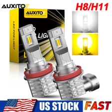 2pcs Switchback H11 H16 H8 LED Fog Light Bulbs Dual Color Yellow White Canbus US
