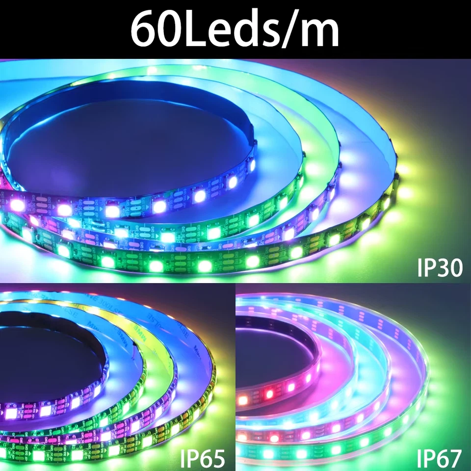 WS2811 LED Strip 5050 RGB 150/300LEDs 5M ws2811 IC Individual Addressable DC12V - Image 4 of 4