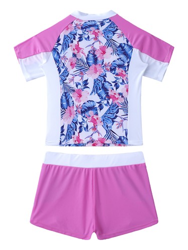 Kids Girls Swimwear Floral Print Swimsuits Elastic Waist Bathing Suits Bikini - Picture 8 of 65