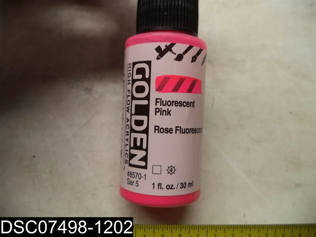QTY=1 oz: 8570-1 Golden High Flow Fluorescent Pink Acrylic Paint