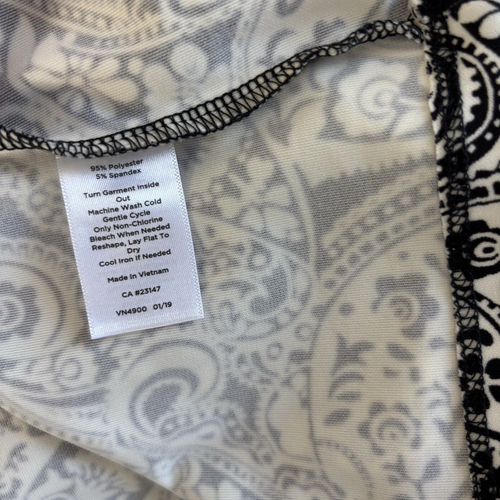 Talbots Top Women's 3X Black White Floral Paisley Faux Wrap Blouse 3/4 Sleeve - Picture 11 of 11