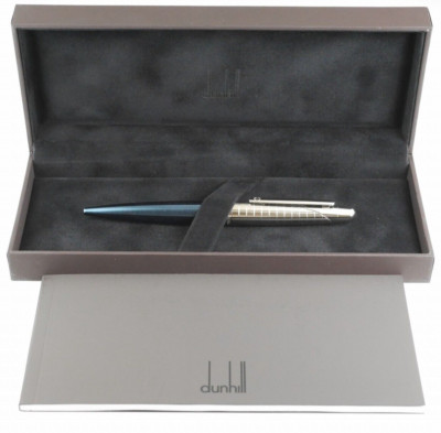 dunhill AD1800 Metallic Blue and Grid Ballpoint Pen (NEW)(Blue Ink