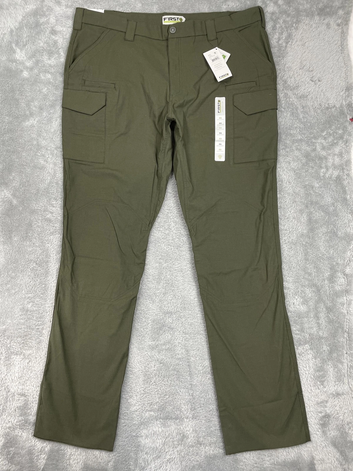 First Tactical V2 Pants Mens 46 Unhemmed Green Tactical Cargo Water Resistant