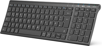 BK10 Bluetooth Tastatur, kabellose wiederaufladbare Tastatur mit 3 Bluetooth