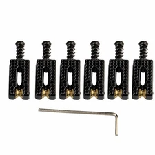 Guitar Roller Bridge Tremolo Saddles Surfing 6pcs Set Wrench for Fender Strat B