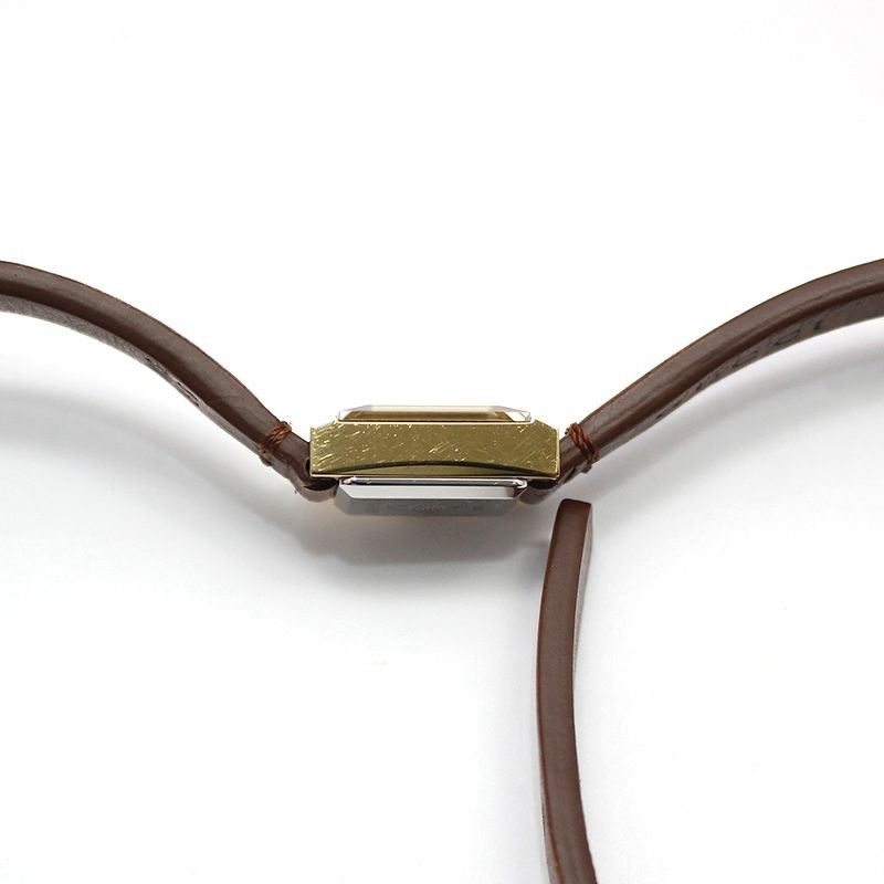 Gucci G Frame Gold Tone Rectangular Square Double… - image 9