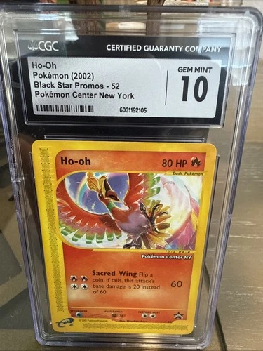 Pokemon Center NY Black Star Promo 2002 Ho-Oh #52 CGC 10 Gem Mint