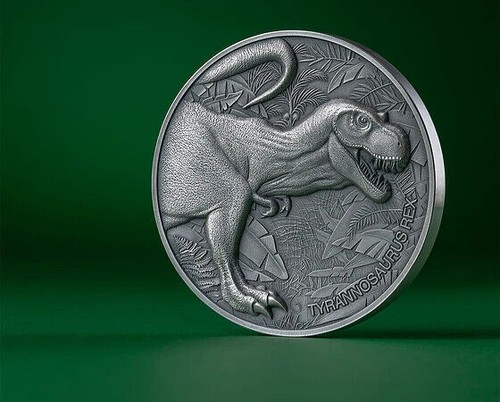 Tyrannosaurus Rex Cameroon 2000 francs 2024 Silver Coin - Picture 5 of 6