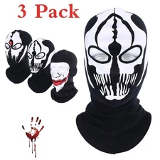 3 Pack Outdoor Soft Balaclava Face Mask UV Protection Hood Men Halloween Masks