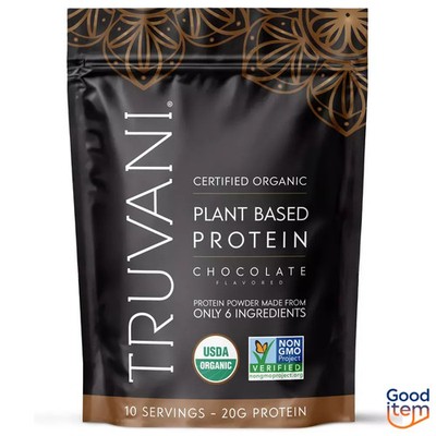 Truvani Organic Plant Based Vegan Protein Powder - Chocolate  8.75oz/10 Servings