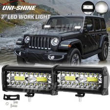 Pair Triple Row Chrome Led Work Lights Lamps 480w Dot For Jeep Wrangler Tj Yj Cj