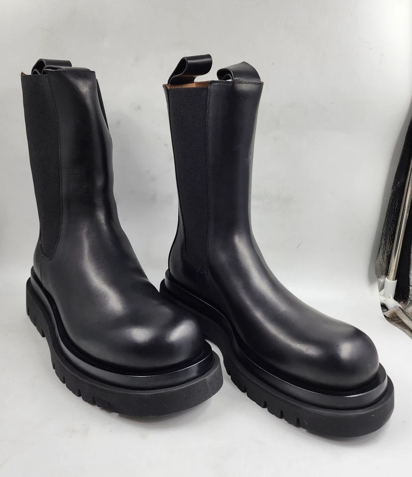 Botas de plataforma Bottega Veneta para mujer 9US Nero punta redonda Foto 3 de 4