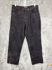 Men s Vintage Y2K Roca Wear Black Denim Baggy Jeans Size 38x34