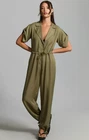 Tiny Anthropologie Heidi Green Short Sleeve Jumpsuit, Size M