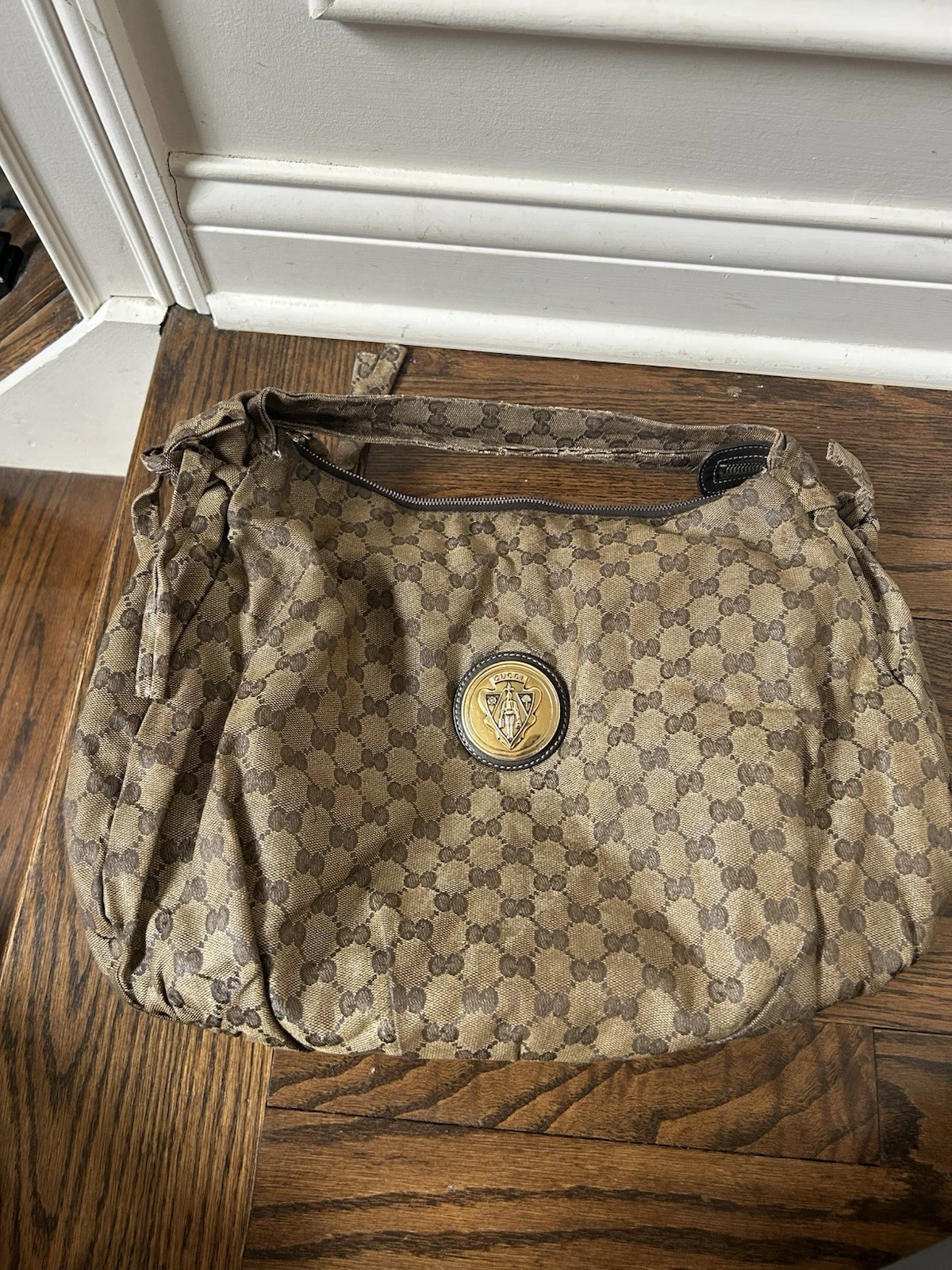 Autentica borsa Gucci monogramma cristallo tela isteria hobo RARA ~ 197061 506631