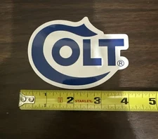 Colt Firearms Serpentine Logo Sticker. Blue On White. Python. Brand New. Aprx 4”